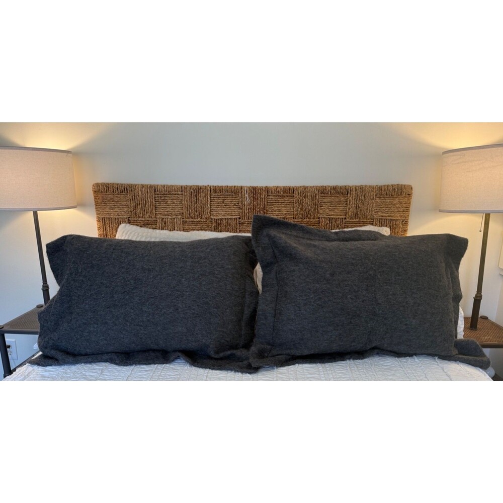 New 2 Gray Alpaca Wool Blend Pillow Shams Field Gear Home Collection